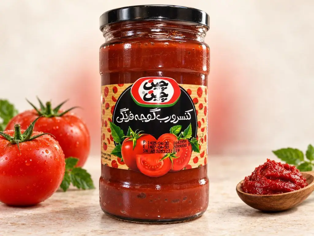 رب گوجه‌فرنگی شیشه‌ای