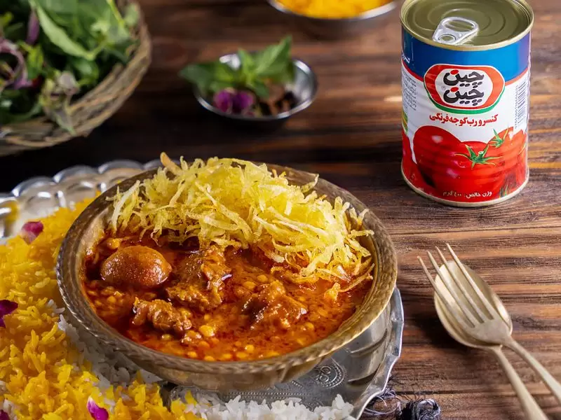 خورشت قیمه ایرانی با رب قوطی چین چین